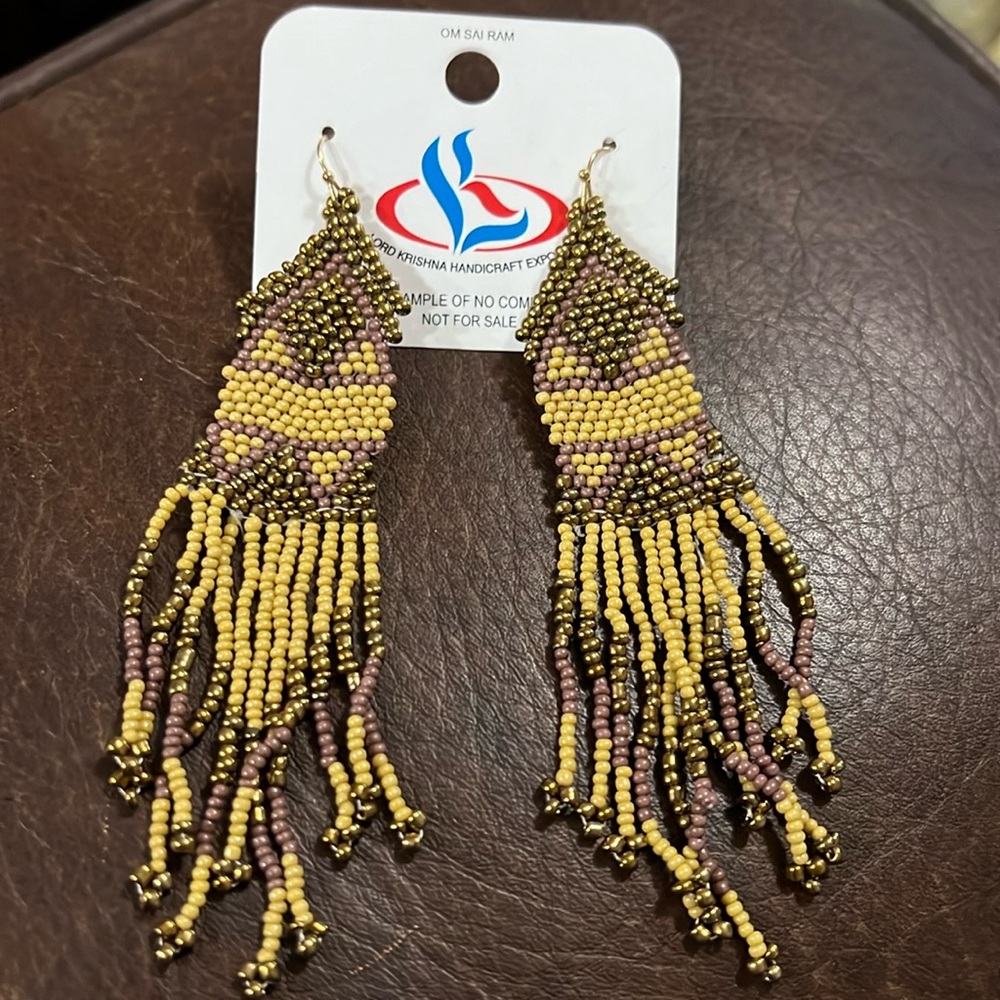 3/$15 Beaded Dangle Earrings- New - Lot 499